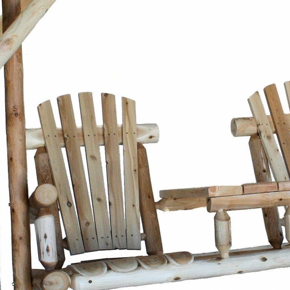 Natural Solid Wood Swing Chair - 87-inch