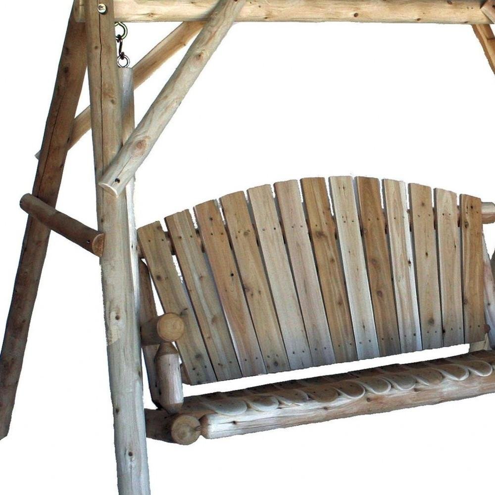 Natural Solid Wood Swing Chair - 87-inch