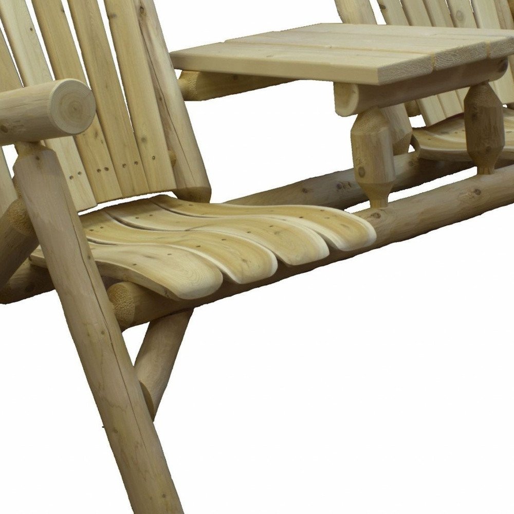Natural Solid Wood Adirondack Chair - 66-inch