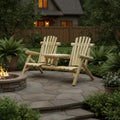 Natural Solid Wood Adirondack Chair - 66-inch