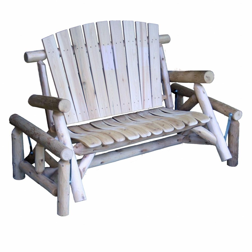 Natural Solid Wood Adirondack Chair - 59-inch