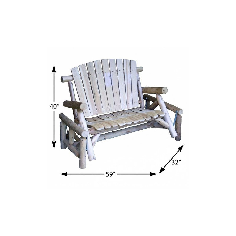 Natural Solid Wood Adirondack Chair - 59-inch