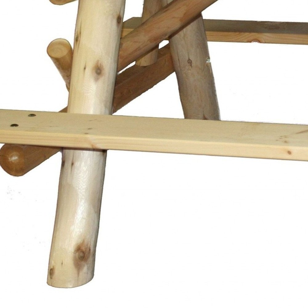 Natural Solid Wood Outdoor Picnic Table - 70-inch