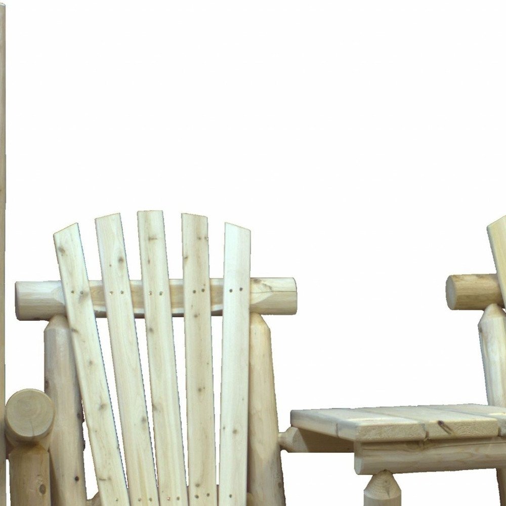 Natural Wood Tete-a-tete Porch Swing - 71 x 24 x 49-inch