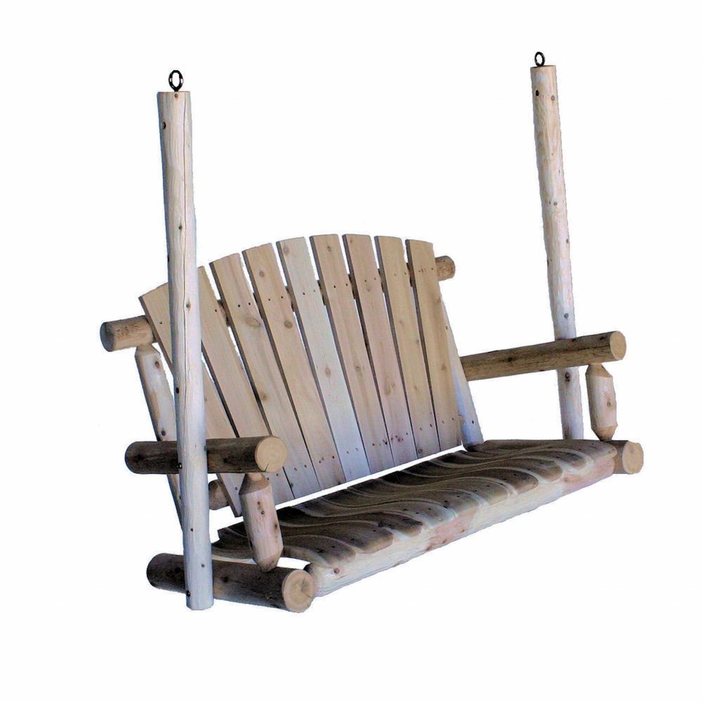 Natural Wood Porch Swing - 48 x 24 x 48-inch