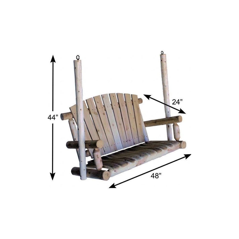 Natural Wood Porch Swing - 48 x 24 x 48-inch