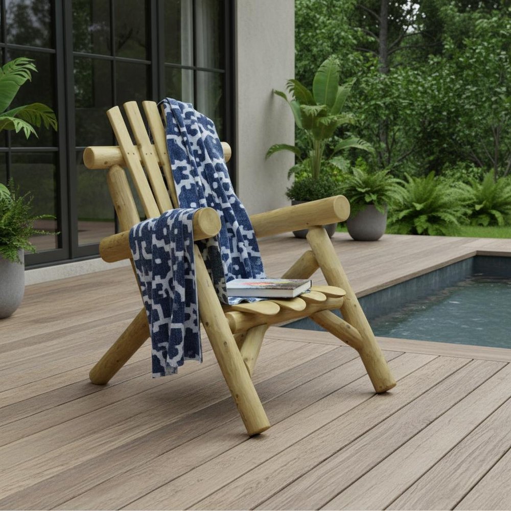 Natural Wood Lounge Chair - 28 x 30 x 39-inch