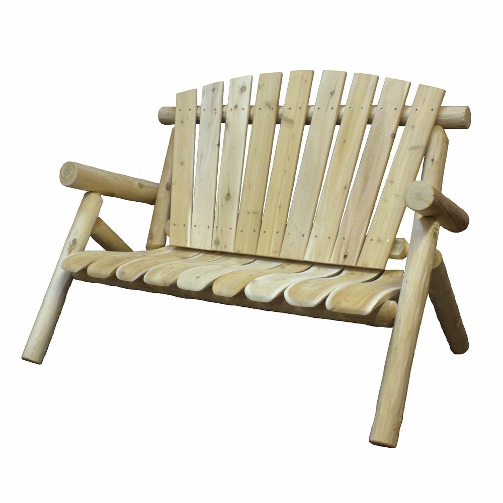 Natural Wood Loveseat - 50 x 30 x 39-inch