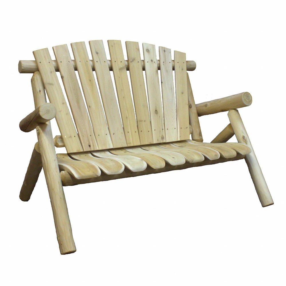 Natural Wood Loveseat - 50 x 30 x 39-inch