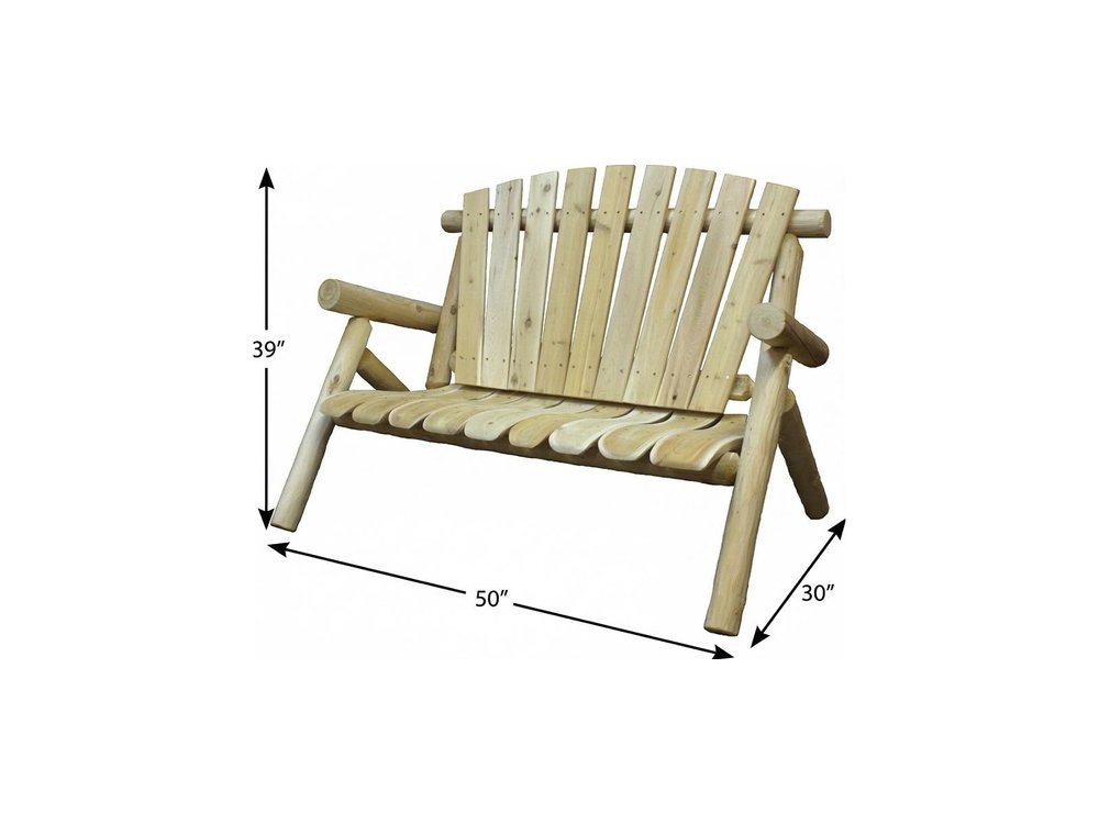 Natural Wood Loveseat - 50 x 30 x 39-inch