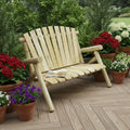 Natural Wood Loveseat - 50 x 30 x 39-inch