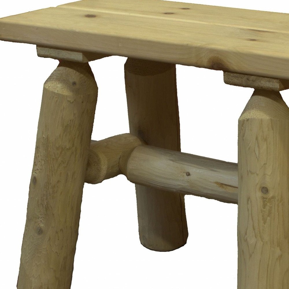 Natural Wood End Bench Pair - 23 x 11 x 18-inch