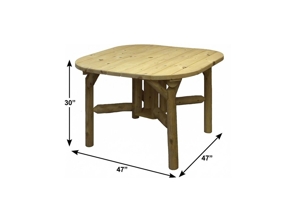 Natural Square Solid Wood Outdoor Dining Table - 47-inch