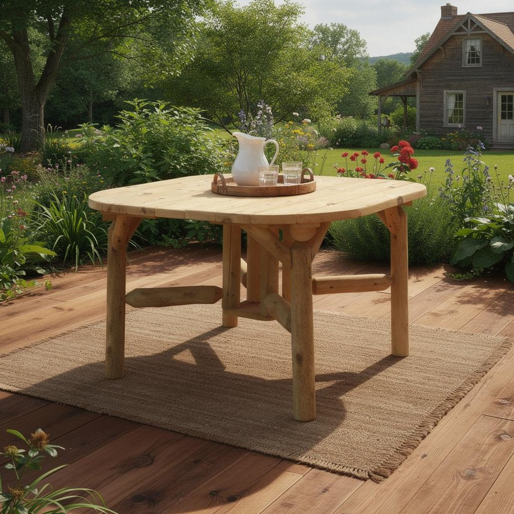 Natural Square Solid Wood Outdoor Dining Table - 47-inch