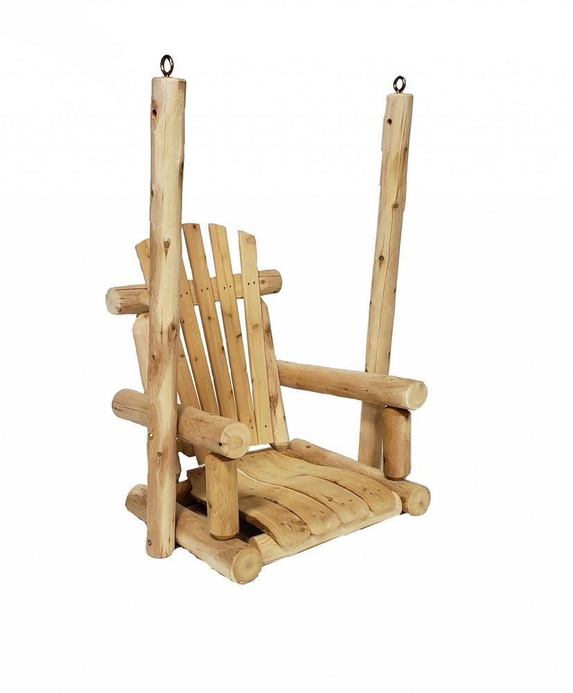 Natural Unfinished Solid Wood Outdoor Swing Chair - 31-inch