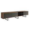 Gray Solid and Manufactured Wood Enclosed and Open Storage TV Stand