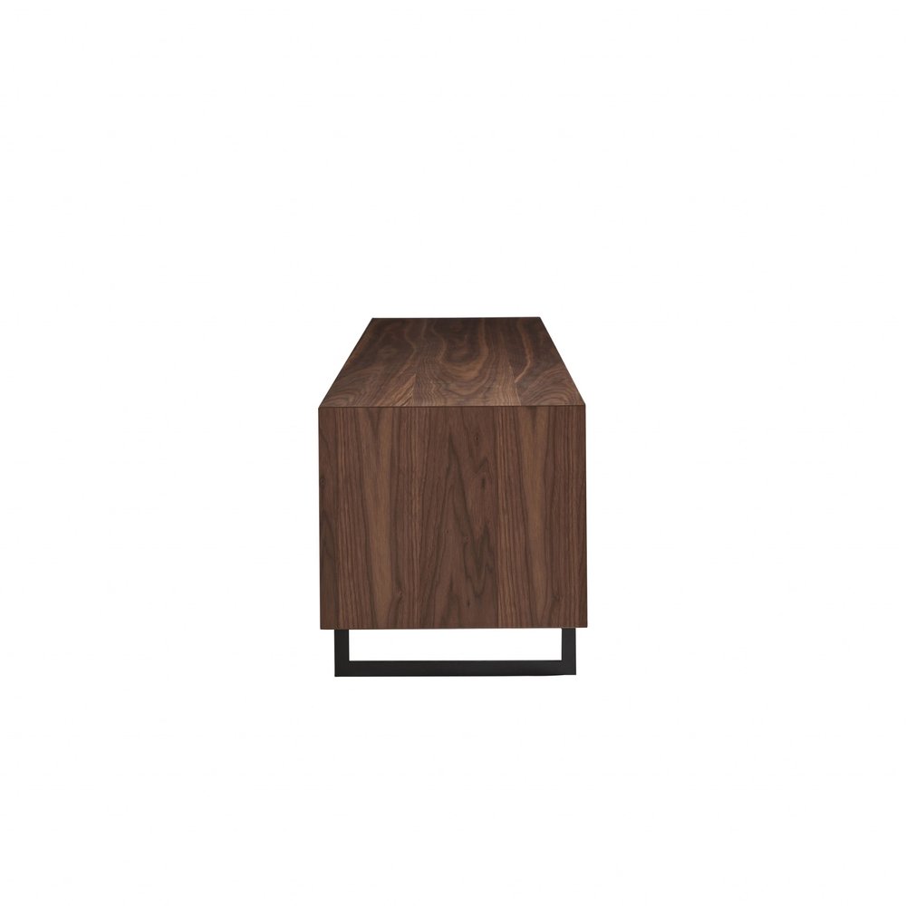 Gray Solid and Manufactured Wood Enclosed and Open Storage TV Stand