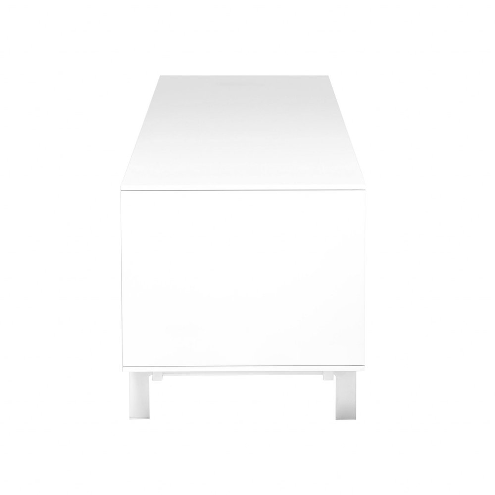 White Manufactured and Wood Cabinet Enclosed Storage TV Stand