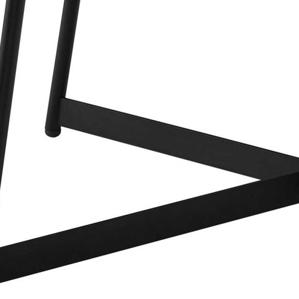 Brown and Black Wood and Metal Round Frame Coffee Table - 35-inch