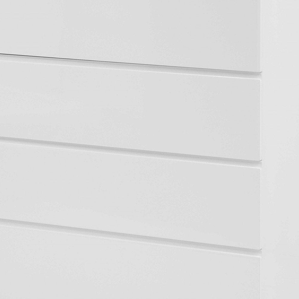 White Wood Five Drawer Dresser - 36-inch