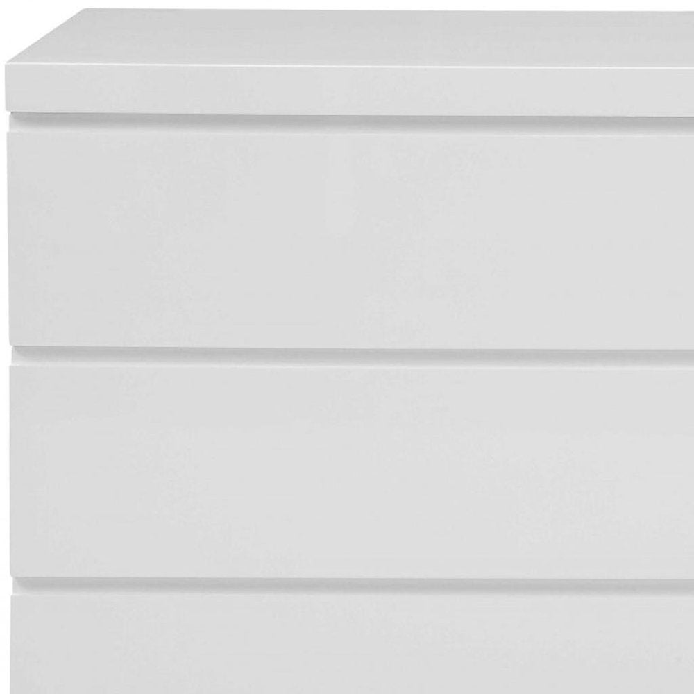 White Solid Wood Six Drawer Double Dresser - 63-inch