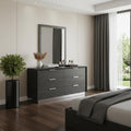 Grey Solid Wood Six Drawer Double Dresser - 63-inch