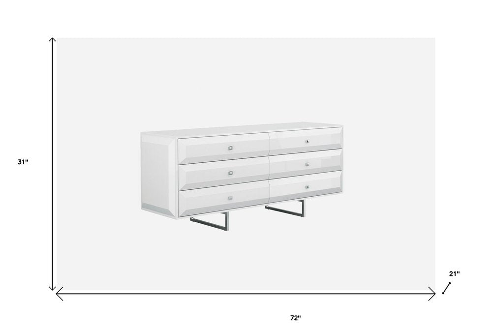 White Double Dresser Extension - 72 X 21 X 31-inch
