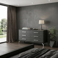 Clear Wood Six Drawer Dresser - 67-inch