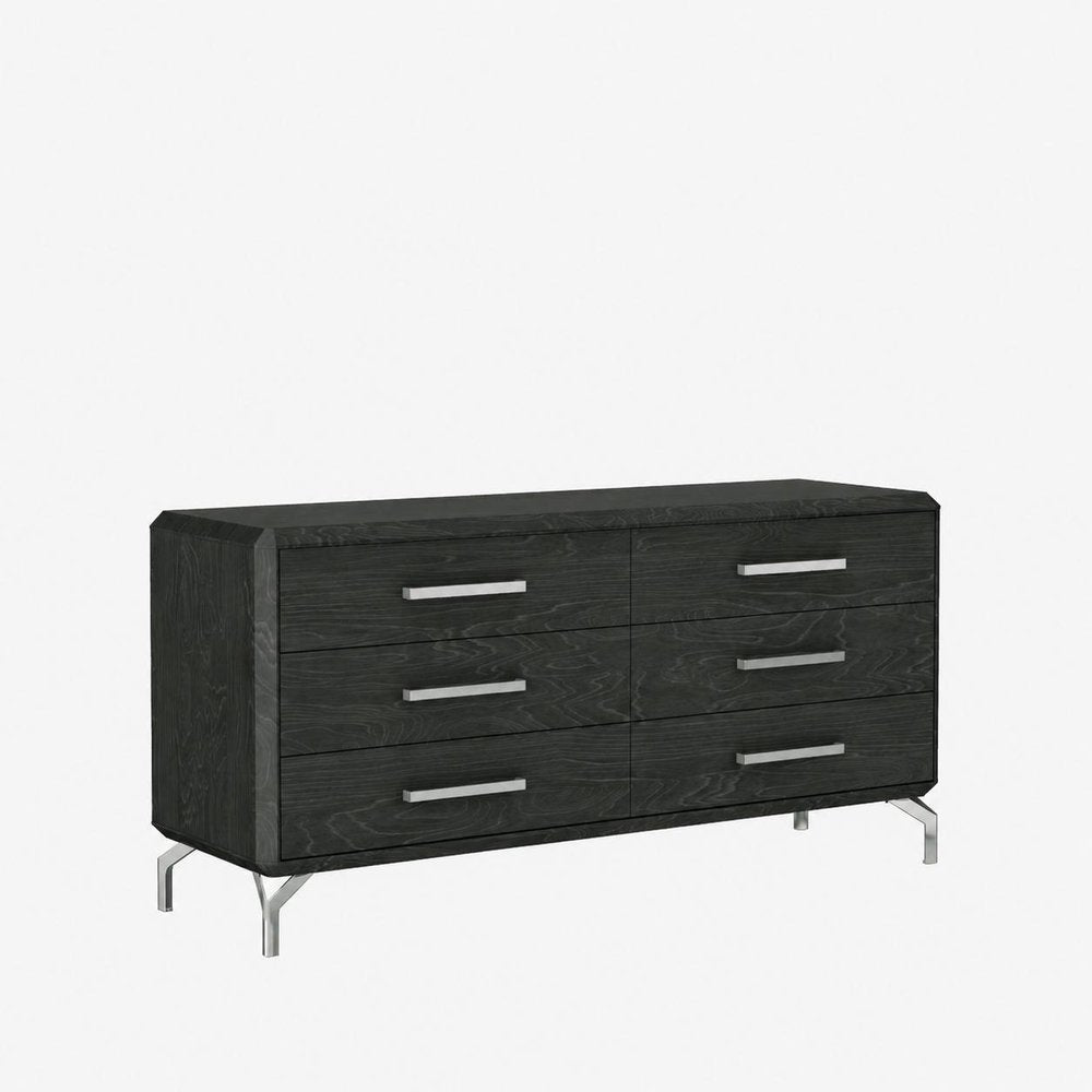 Clear Wood Six Drawer Dresser - 67-inch