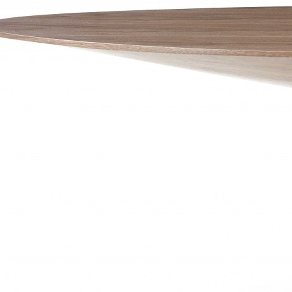 Brown Oval Solid Wood Pedestal Base Dining Table - 95-inch