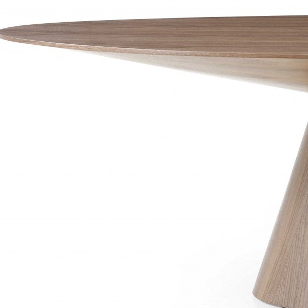 Brown Oval Solid Wood Pedestal Base Dining Table - 95-inch
