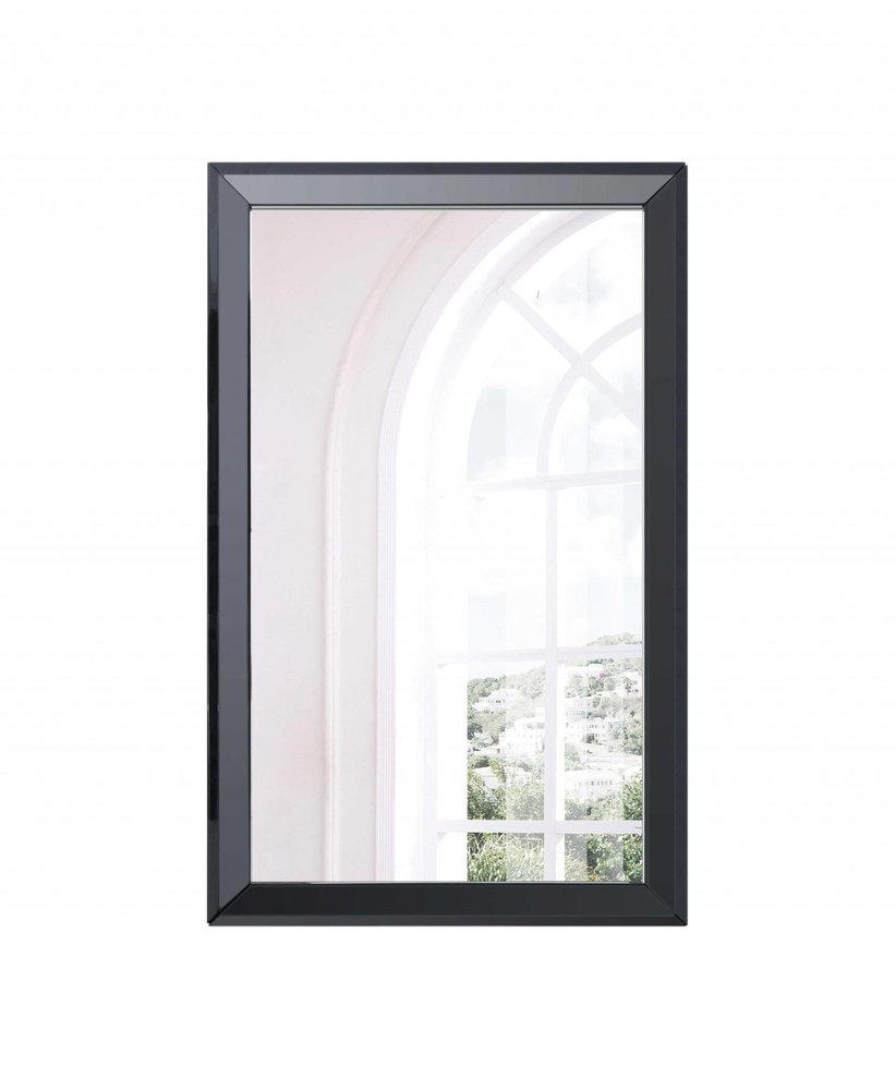 Black Wood Framed Accent Mirror - 51-inch