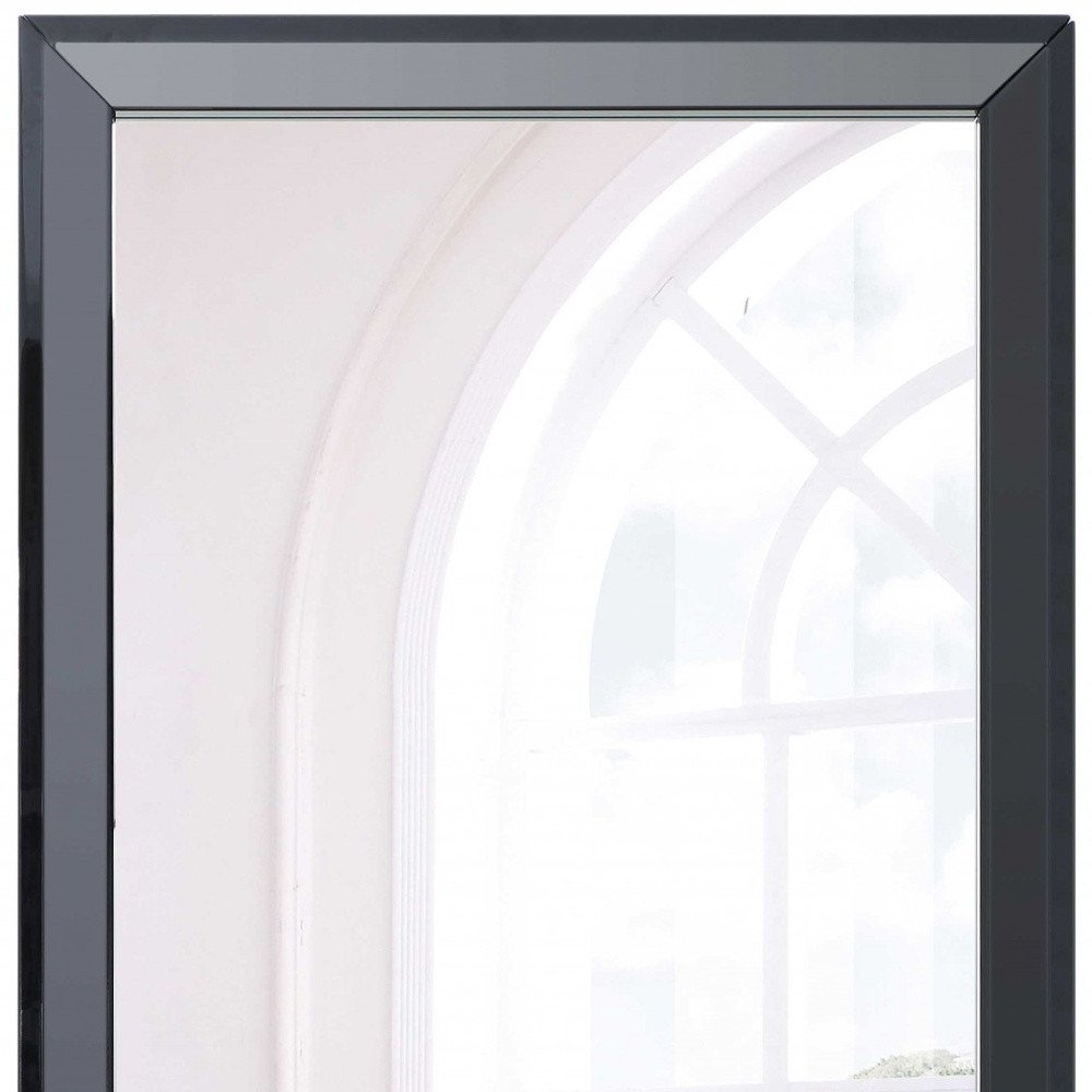 Black Wood Framed Accent Mirror - 51-inch