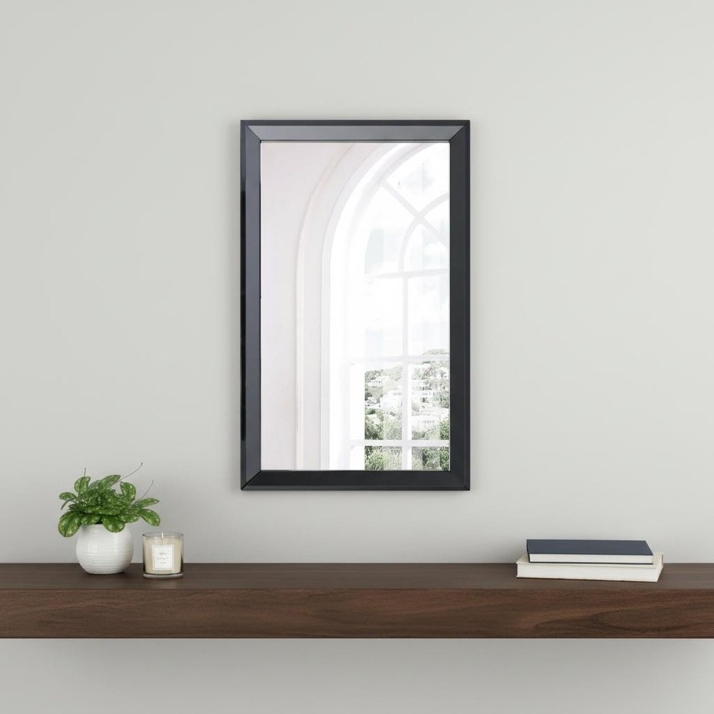 Black Wood Framed Accent Mirror - 51-inch