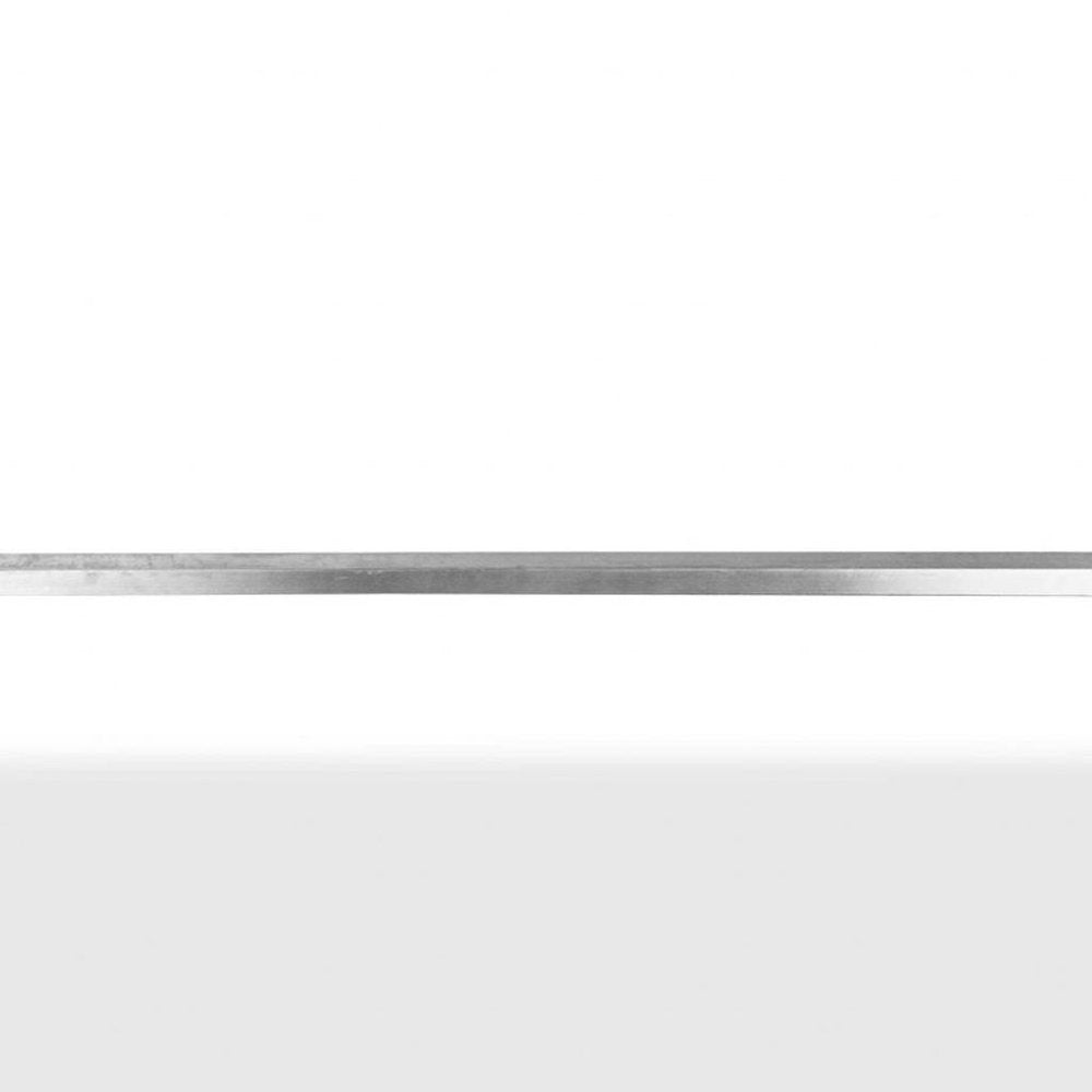 Wood Brown and Silver Solid Wood and Stainless Steel Dining Table - 55-inch