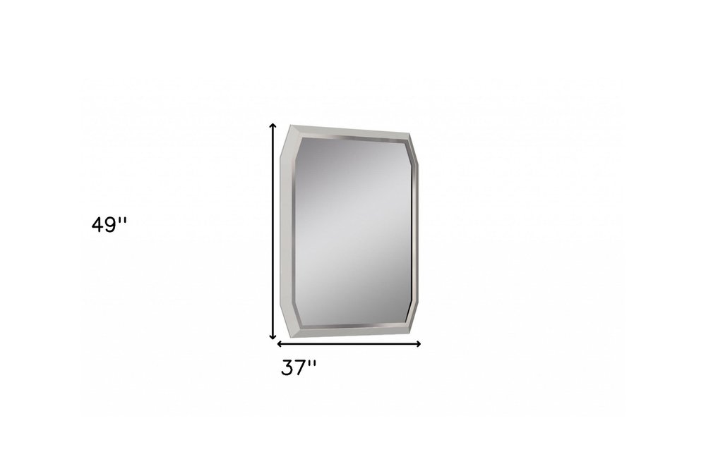 Taupe Abstract Glass Framed Accent Mirror - 49-inch
