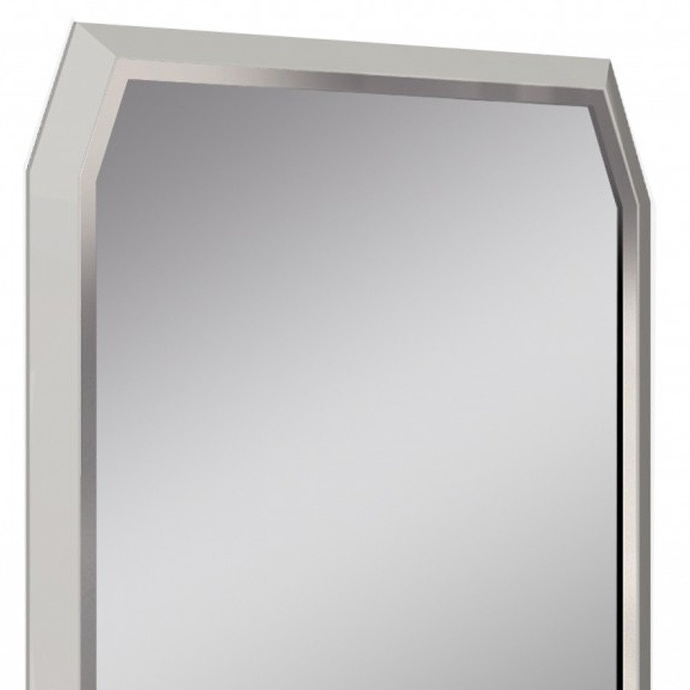 Taupe Abstract Glass Framed Accent Mirror - 49-inch