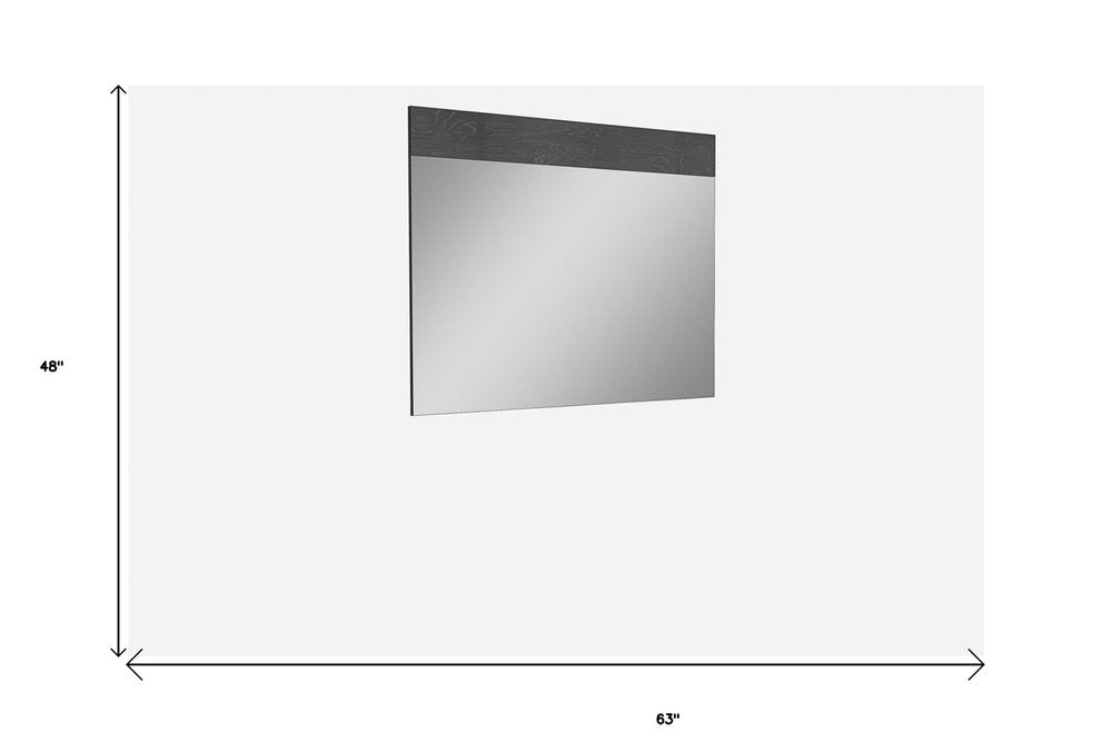 Gray Wood Framed Accent Mirror - 48-inch