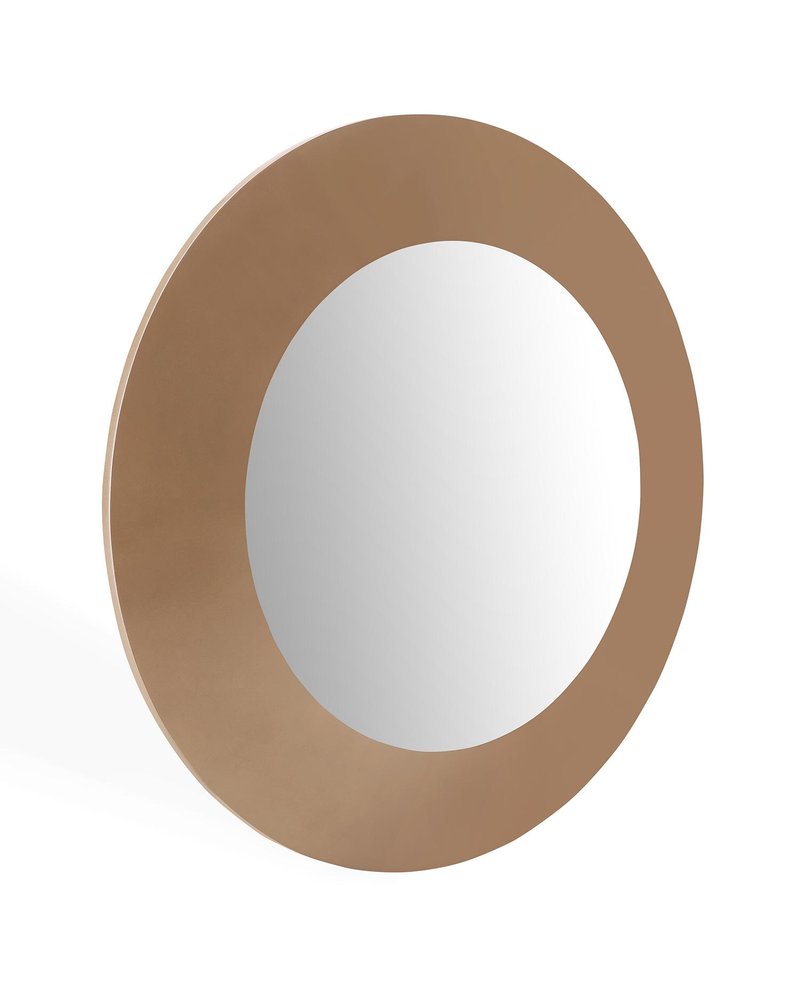 Gold Round Wood Framed Accent Mirror - 47-inch