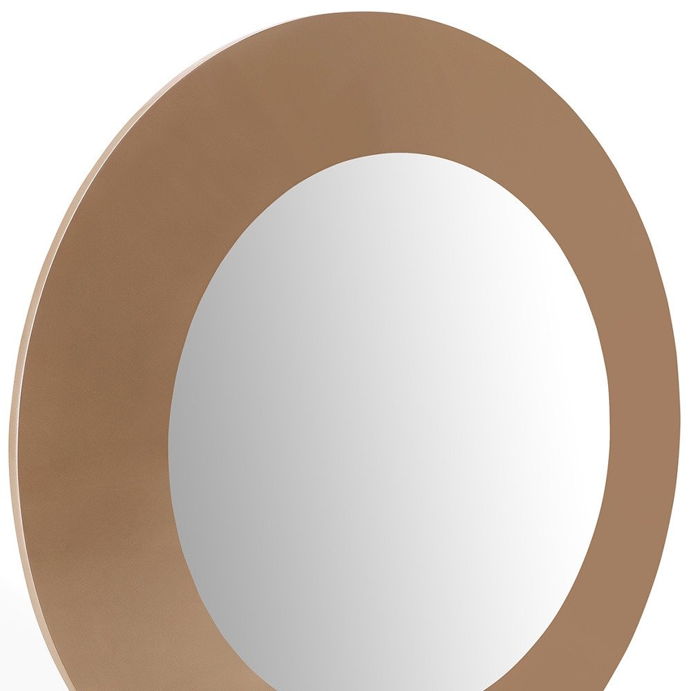 Gold Round Wood Framed Accent Mirror - 47-inch