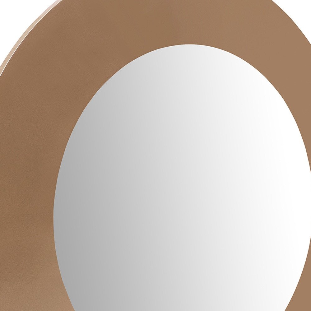 Gold Round Wood Framed Accent Mirror - 47-inch
