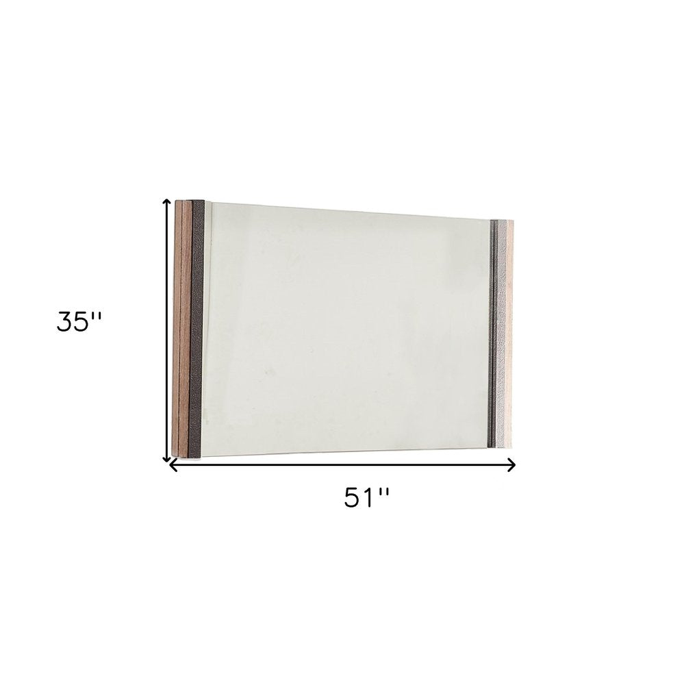 Natural Wood Framed Accent Mirror - 35-inch