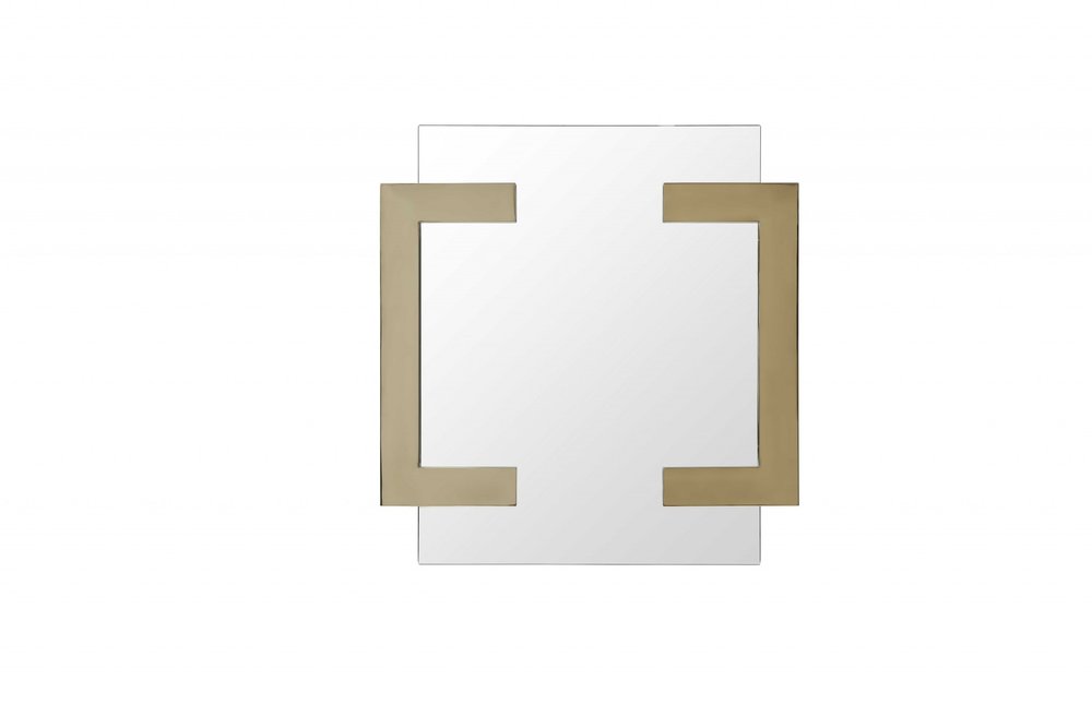 Gold Abstract Metal Framed Accent Mirror - 35-inch