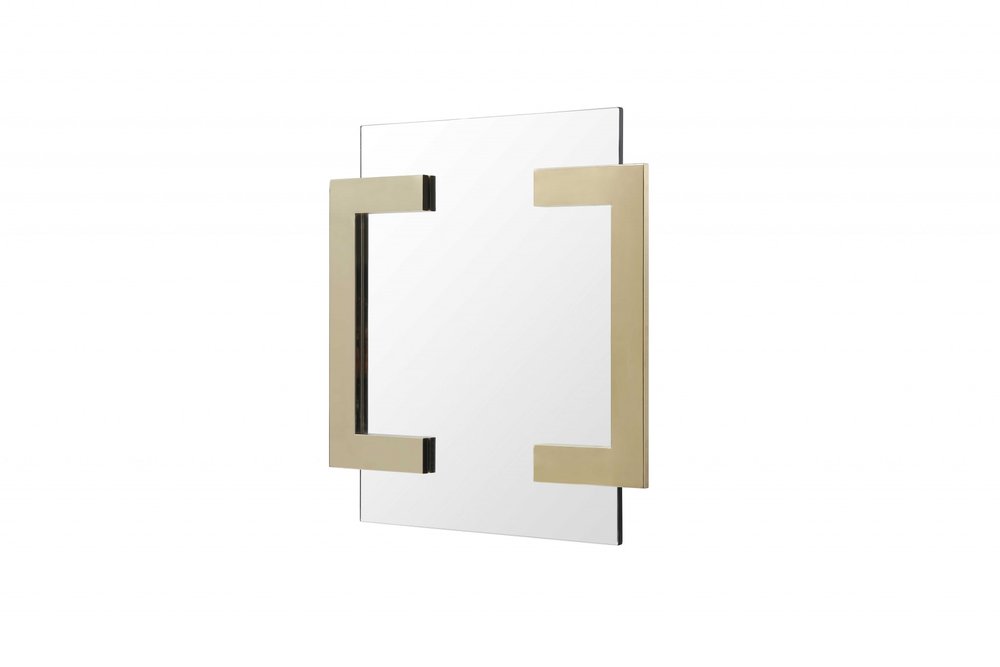 Gold Abstract Metal Framed Accent Mirror - 35-inch