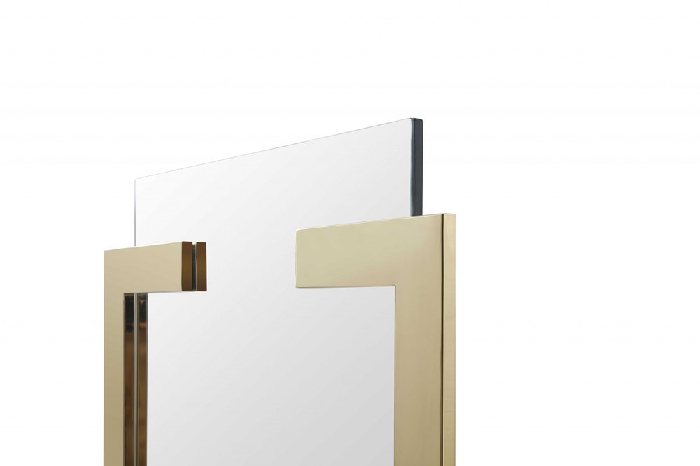 Gold Abstract Metal Framed Accent Mirror - 35-inch
