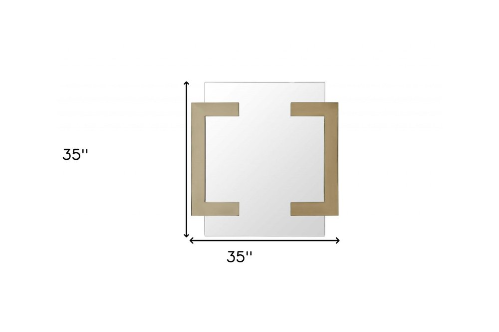 Gold Abstract Metal Framed Accent Mirror - 35-inch