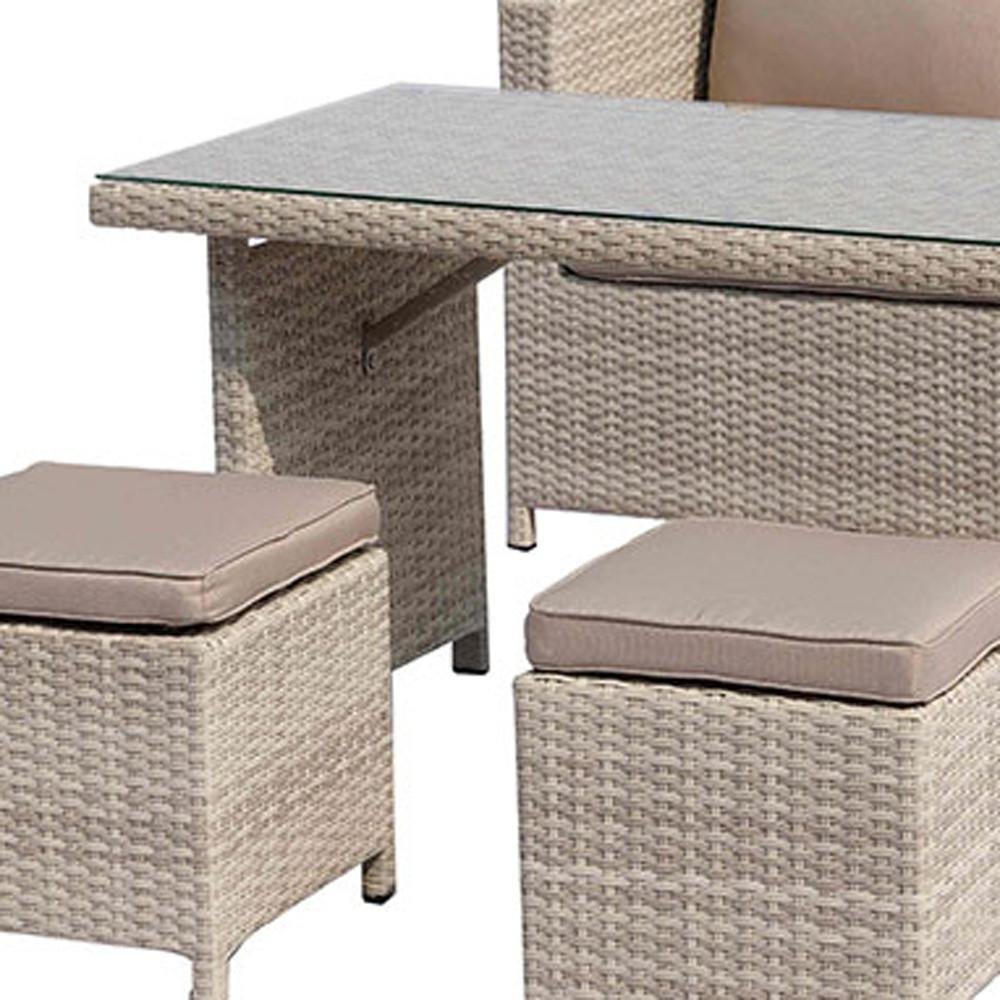 Beige Glass and Iron Coffee Table - 50-inch
