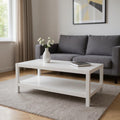 White Aluminum Coffee Table with Shelf - 35-inch