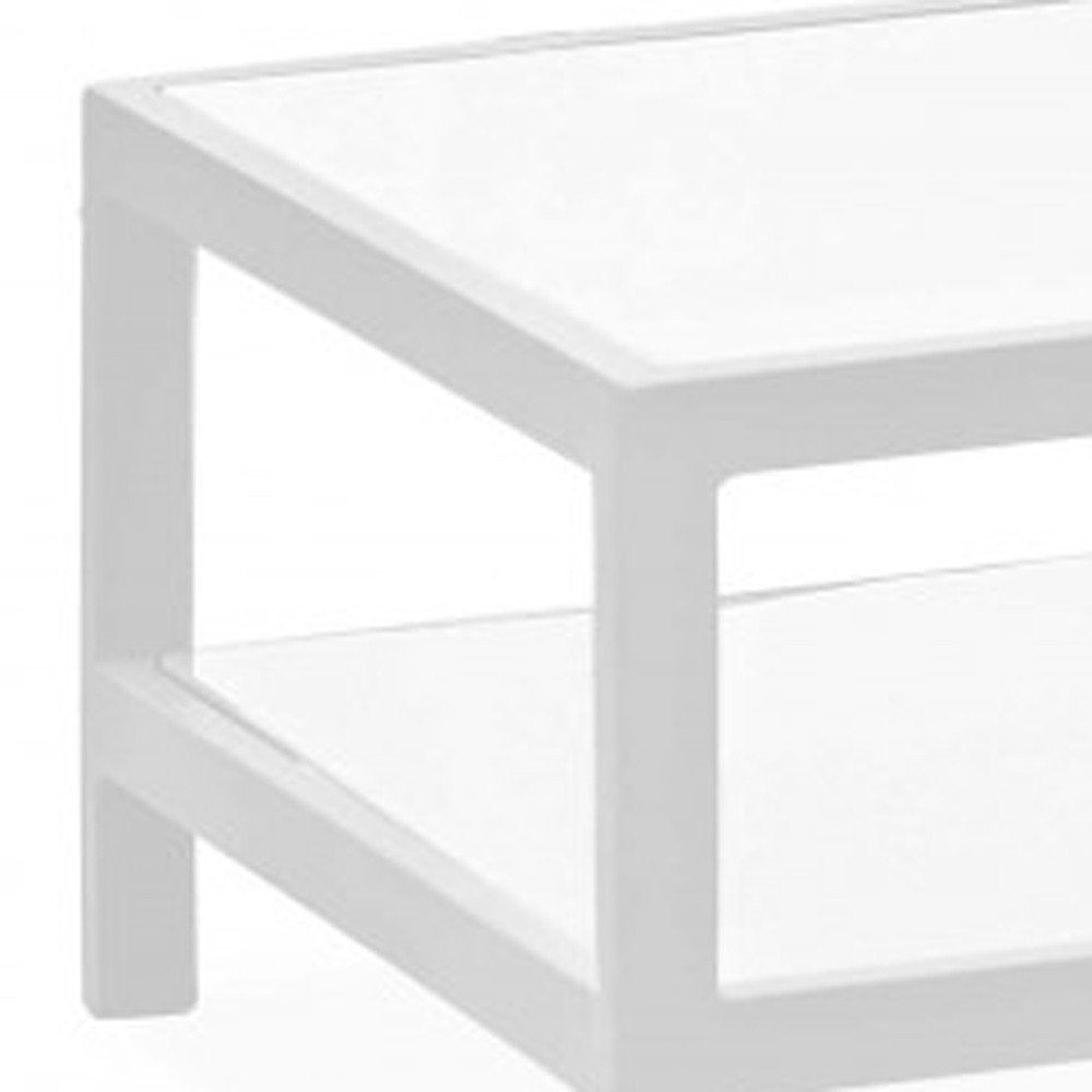 White Aluminum Coffee Table with Shelf - 35-inch