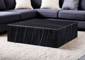 Black Genuine Marble and Brass Square Coffee Table - 35-inch